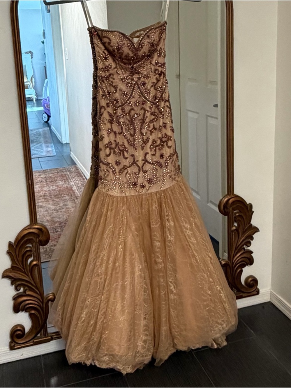 Sherri Hill Blush Satin Evening Dress